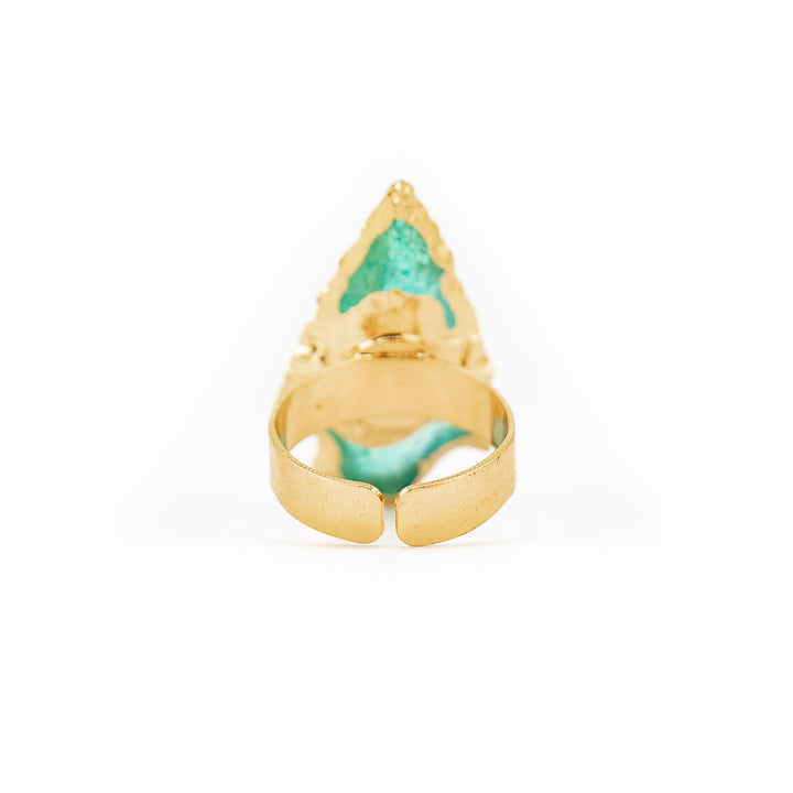 Anillo de piedra preciosa natural en forma de flecha para mujeres y hombres - Regalo de joyería con piedras preciosas