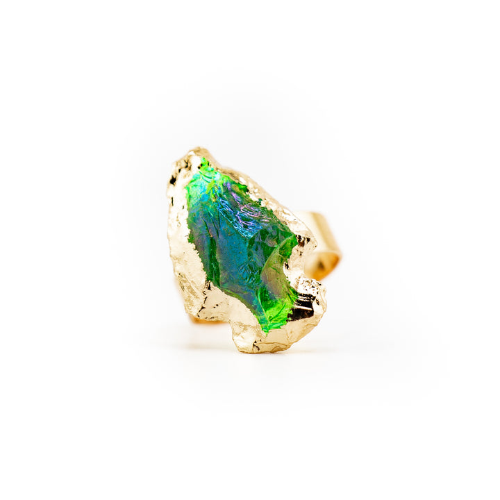 Anillo de piedra preciosa natural en forma de flecha para mujeres y hombres - Regalo de joyería con piedras preciosas