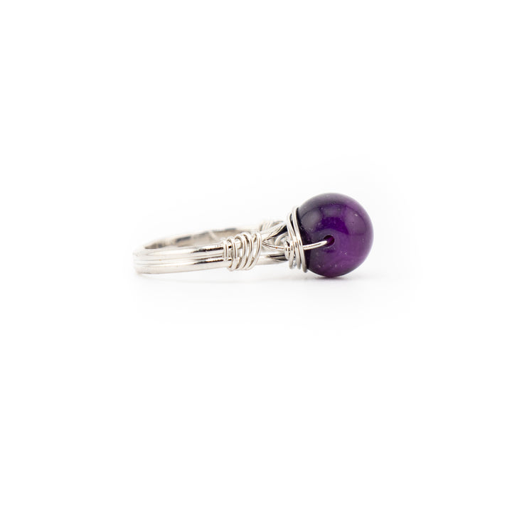 Natural Wire Wrapped Gemstone Ring for Women & Men - Gemstone Ring Jewelry Gift