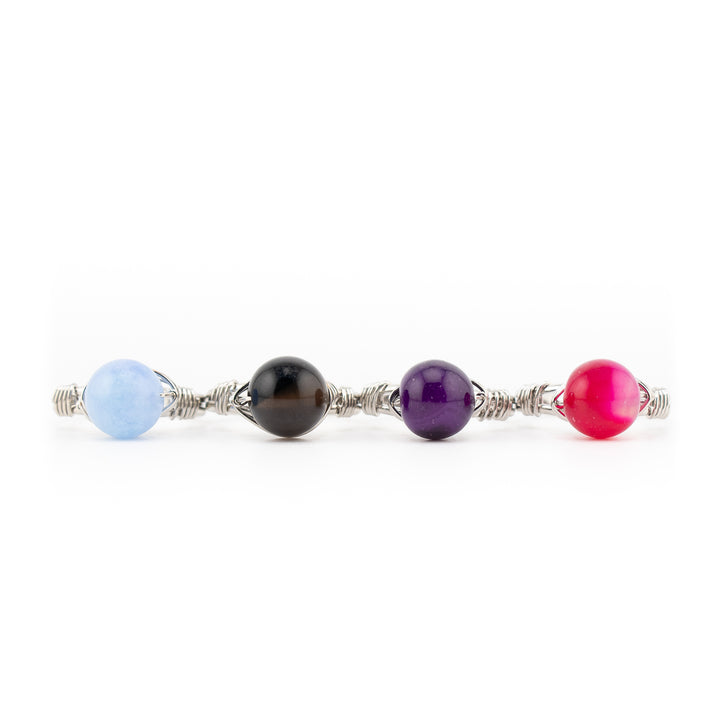 Natural Wire Wrapped Gemstone Ring for Women & Men - Gemstone Ring Jewelry Gift