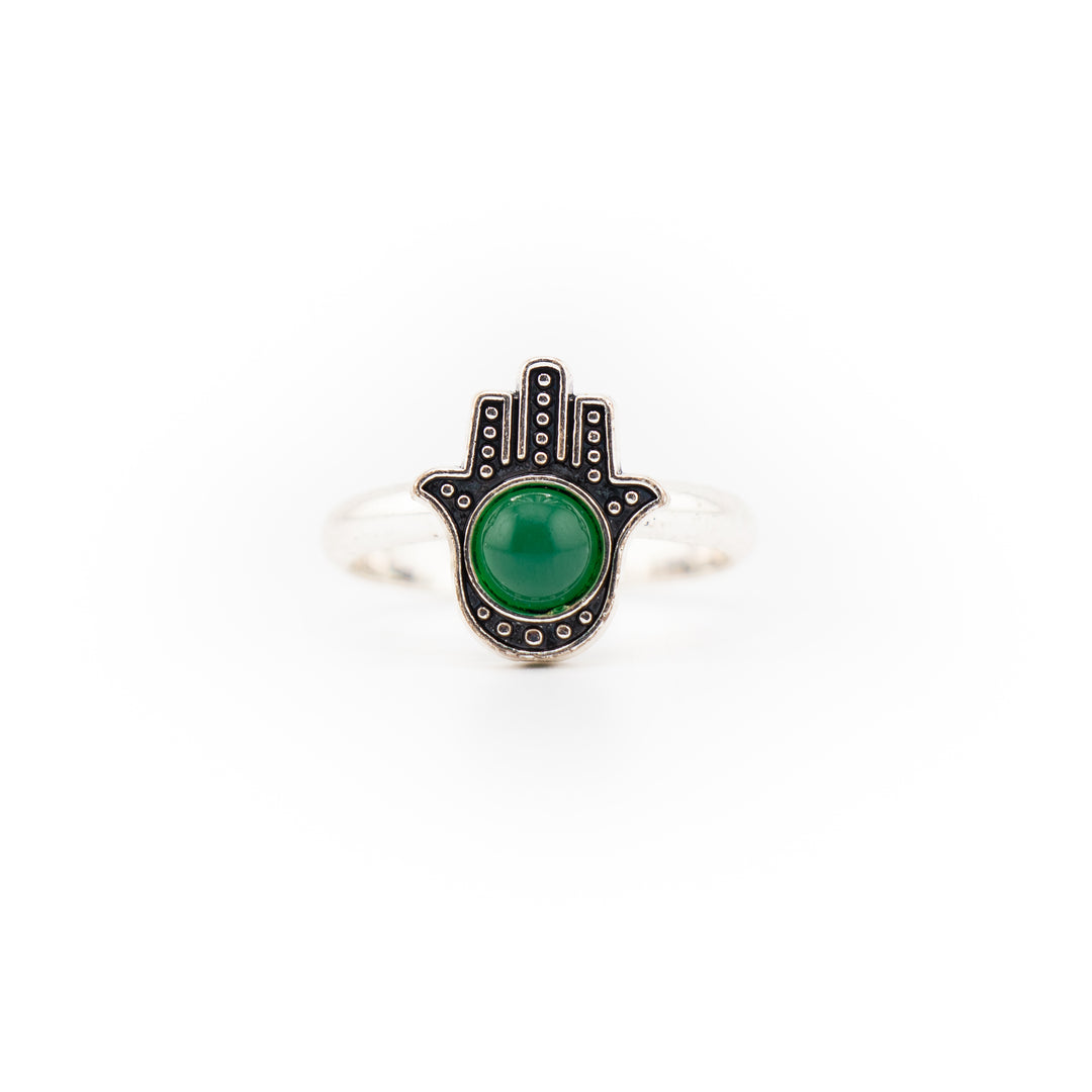 Hamsa Hand Ring for Women & Men - Gemstone Ring Jewelry Gift
