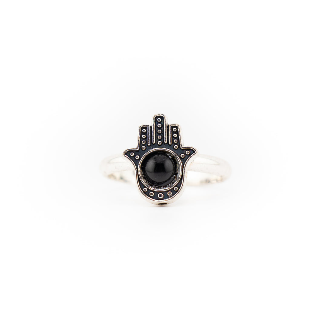 Hamsa Hand Ring for Women & Men - Gemstone Ring Jewelry Gift