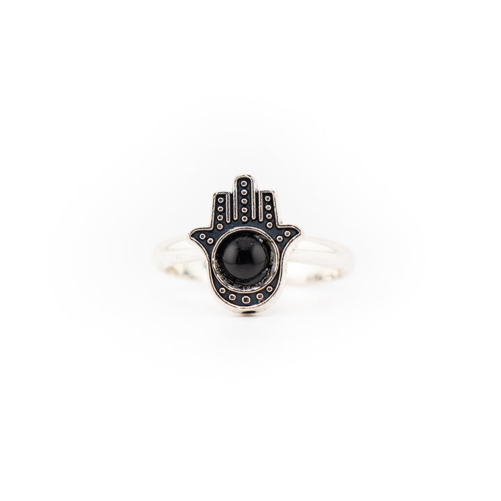 Hamsa Hand Ring for Women & Men - Gemstone Ring Jewelry Gift