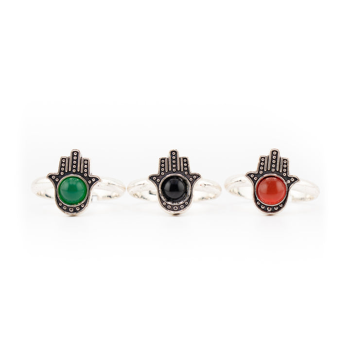 Hamsa Hand Ring for Women & Men - Gemstone Ring Jewelry Gift