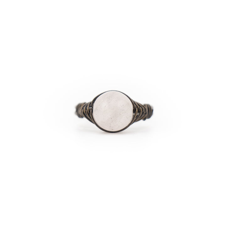 Bague en pierre précieuse enveloppée de fil naturel pour femme et homme – Bijou cadeau
