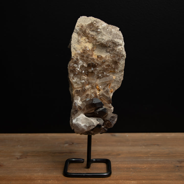 Distinctive Smoky Quartz Crystal Cluster on Stand – 10" Natural Formation for Grounding, Protection & Energy Flow (1.78 kg)