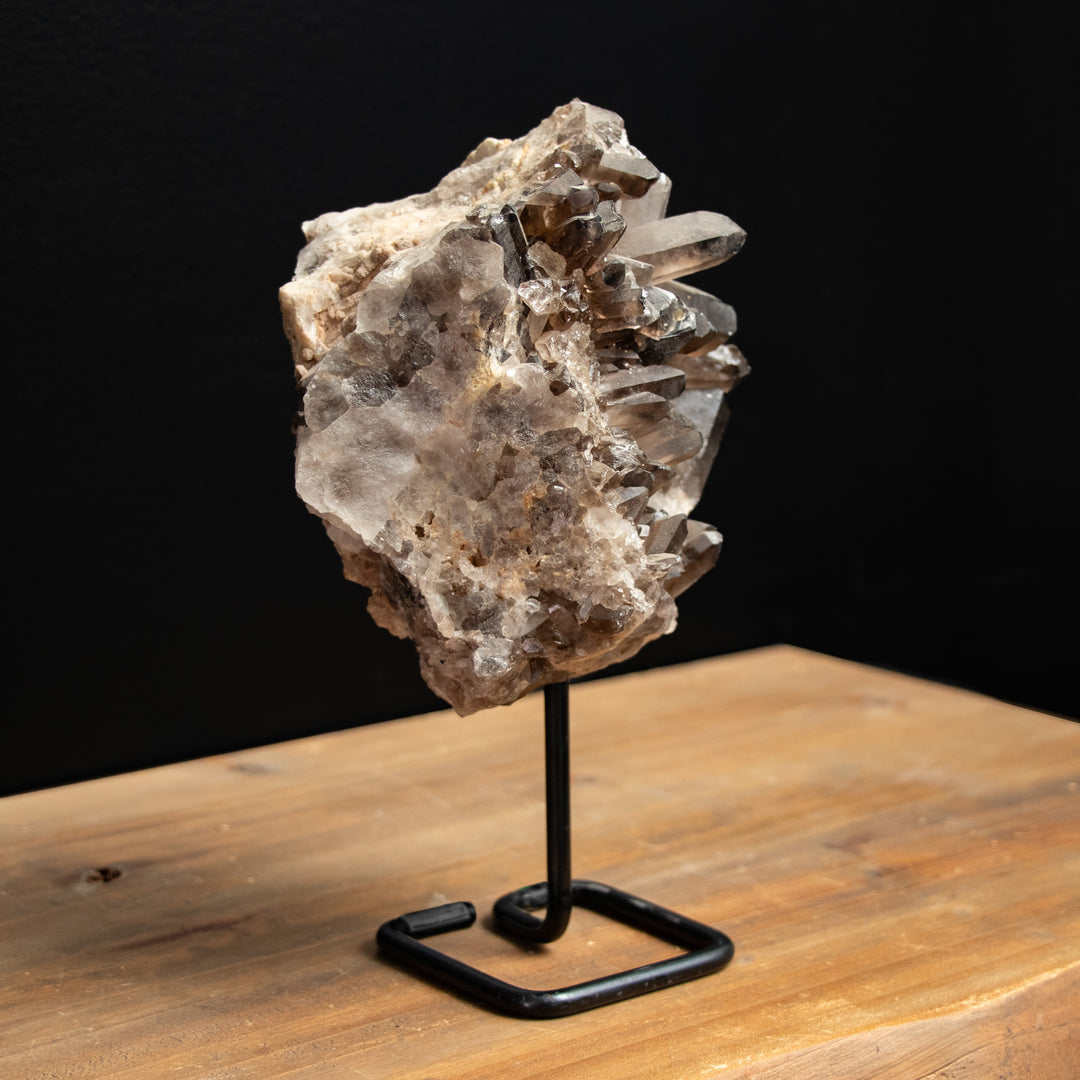 Rare Collector’s Smoky Quartz Cluster on Stand – 9" Statement Crystal for Energy Clearing & Grounding (2.46 kg)