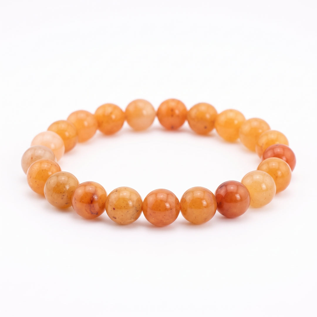 Red Aventurine Metal-Free Stretch Bracelet – 8mm Vitality Stone Jewelry