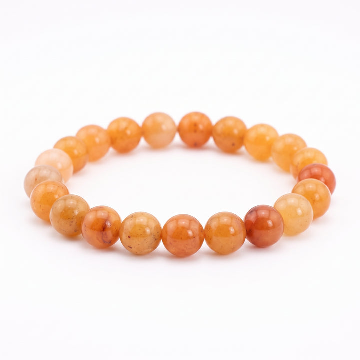 Red Aventurine Metal-Free Stretch Bracelet – 8mm Vitality Stone Jewelry