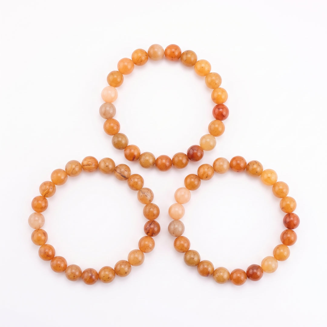 Red Aventurine Metal-Free Stretch Bracelet – 8mm Vitality Stone Jewelry