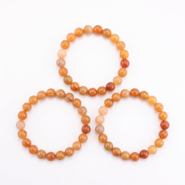 Red Aventurine Metal-Free Stretch Bracelet – 8mm Vitality Stone Jewelry