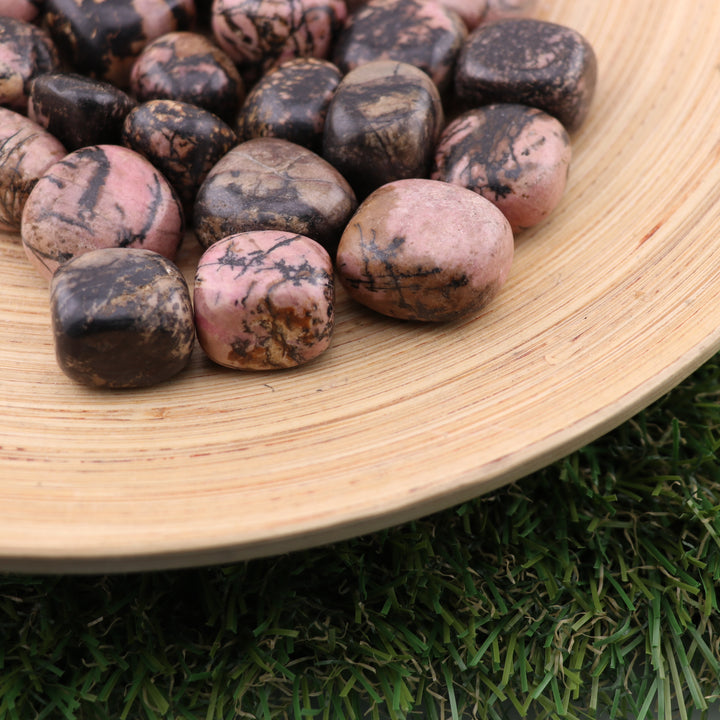 Natural Rhodonite Tumbled Stone - Polished Gemstones for Harmony & Love