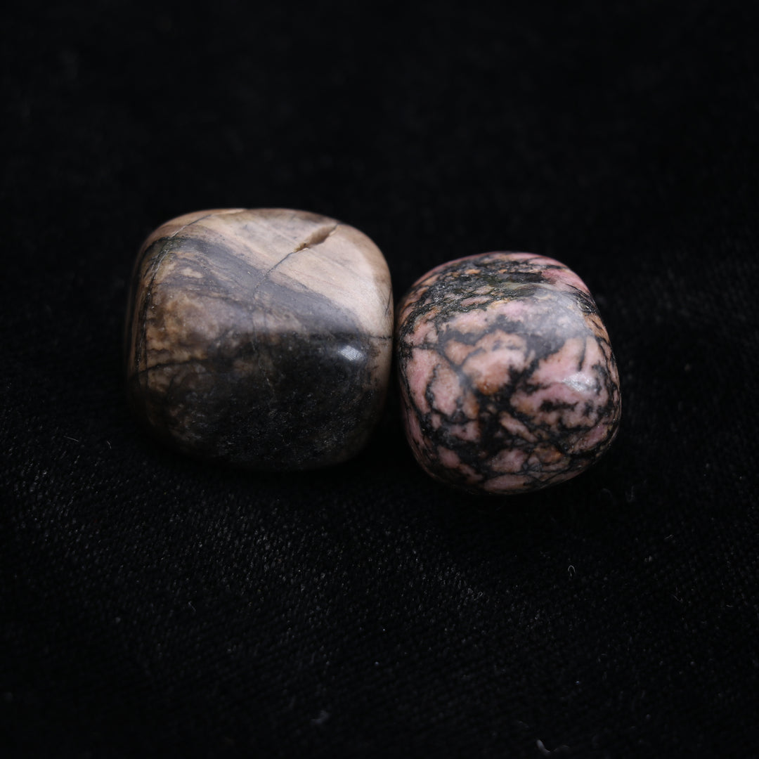 Natural Rhodonite Tumbled Stone - Polished Gemstones for Harmony & Love