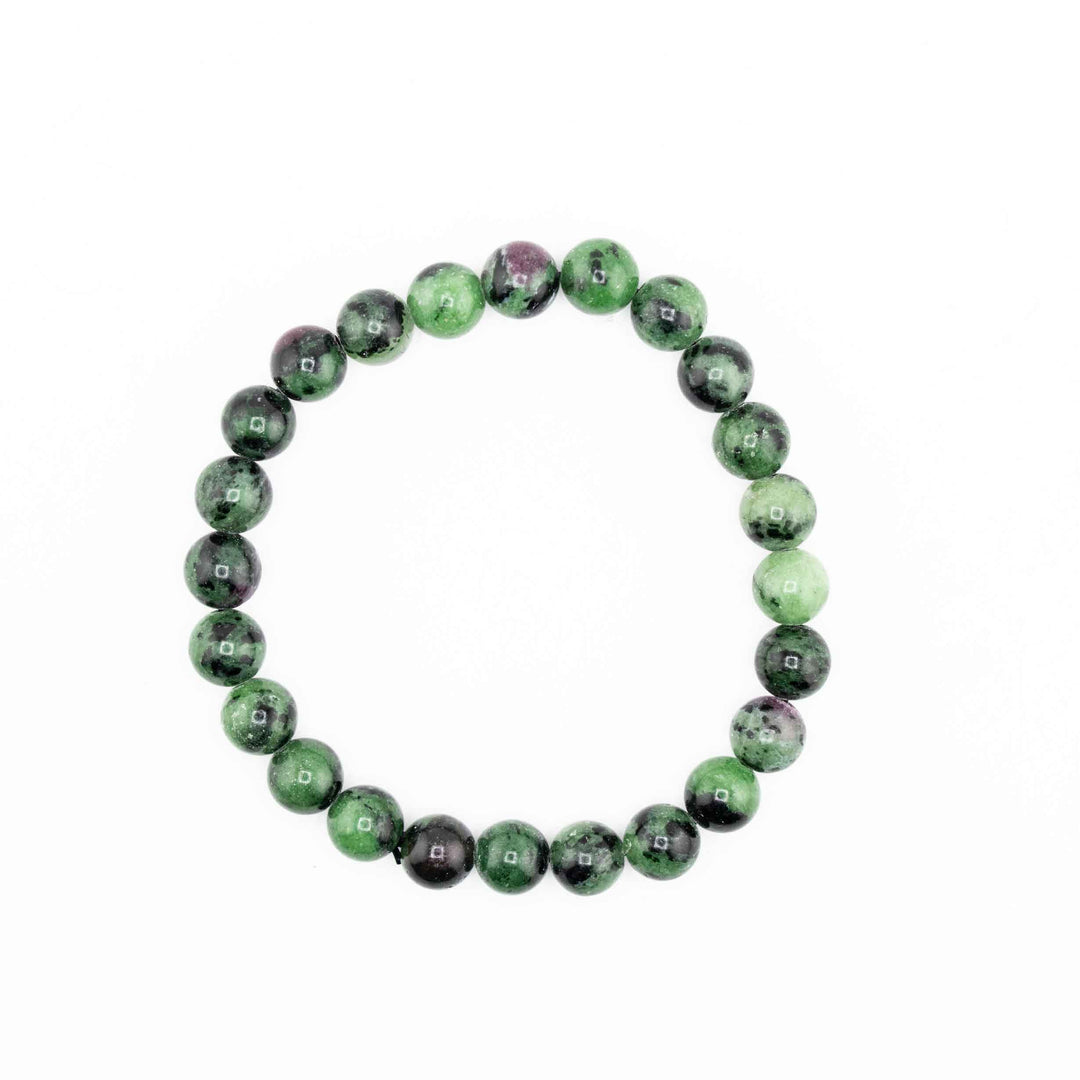 Ruby in Zoisite Metal-Free Stretch Bracelet – 8mm Natural Stone Jewelry