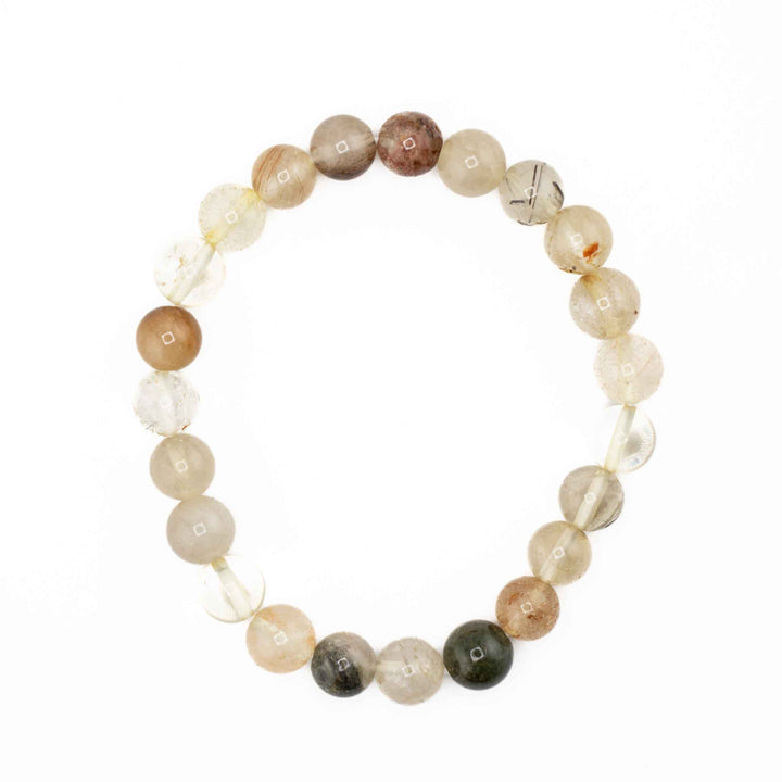 Golden Rutilated Quartz Metal-Free Stretch Bracelet – 8mm Illuminating Crystal Jewelry
