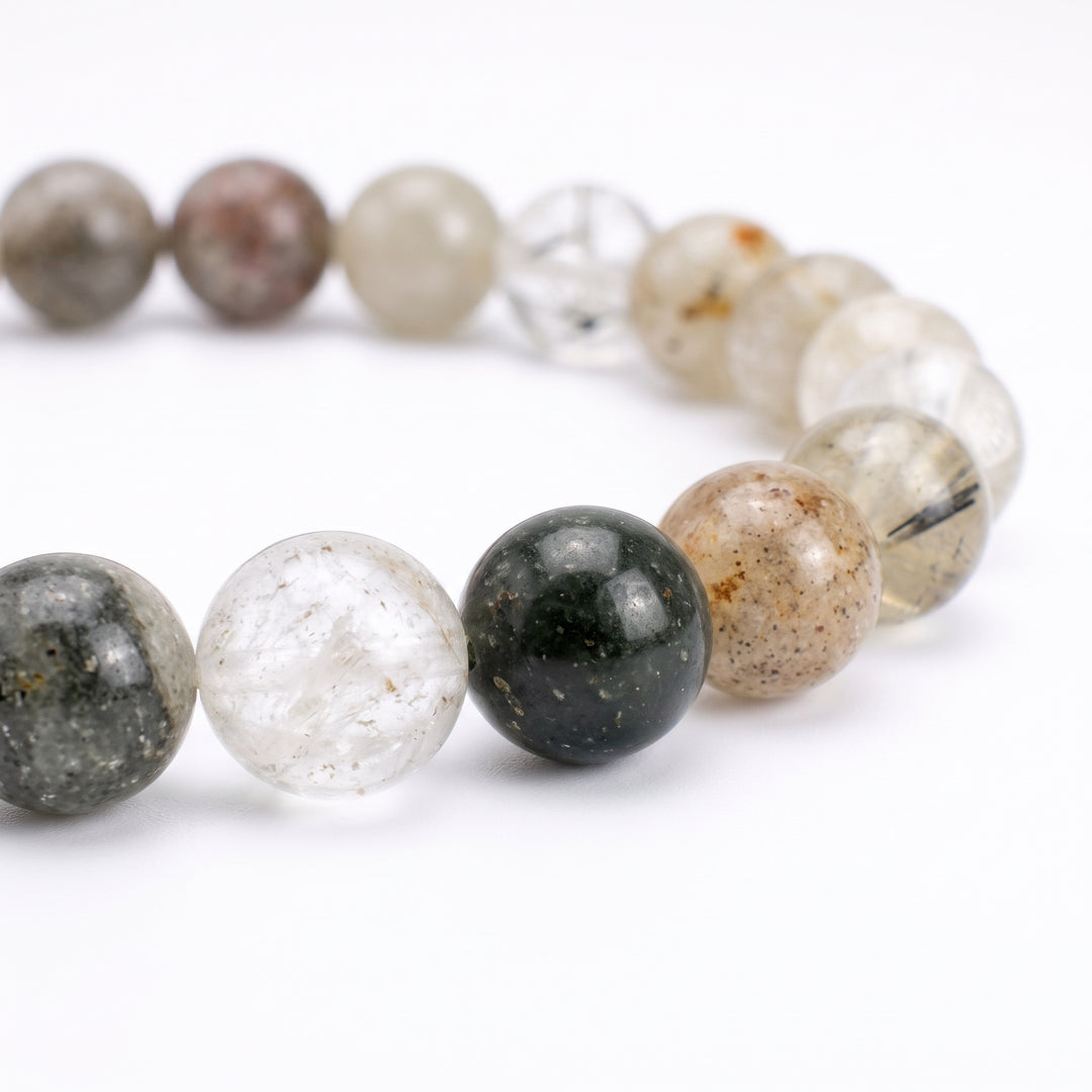 Golden Rutilated Quartz Metal-Free Stretch Bracelet – 8mm Illuminating Crystal Jewelry