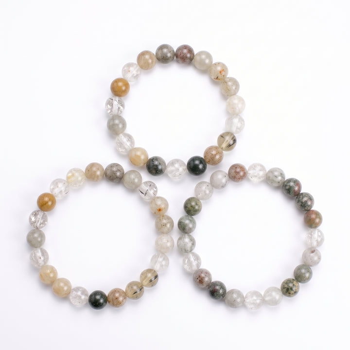 Golden Rutilated Quartz Metal-Free Stretch Bracelet – 8mm Illuminating Crystal Jewelry