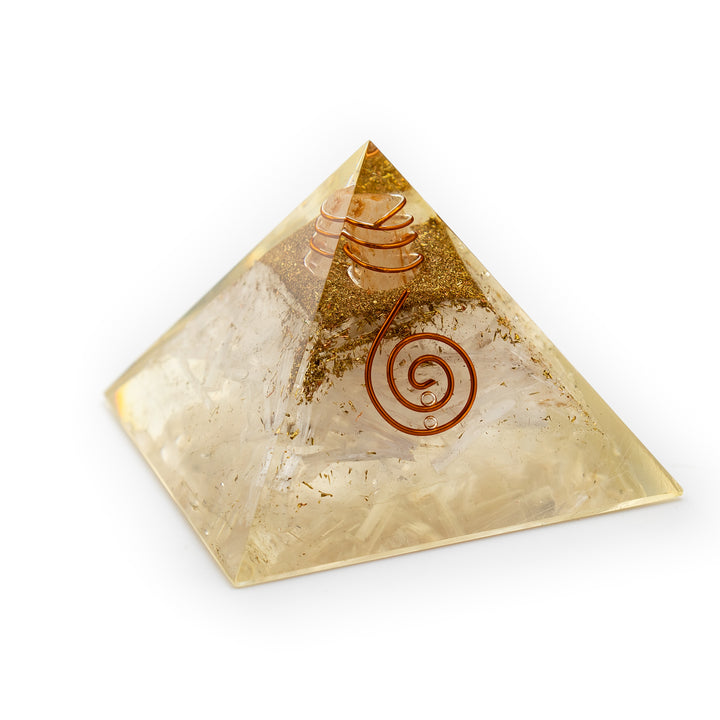 Selenite Orgonite Pyramid – Energy Cleanser & Aura Purifier (1.5")