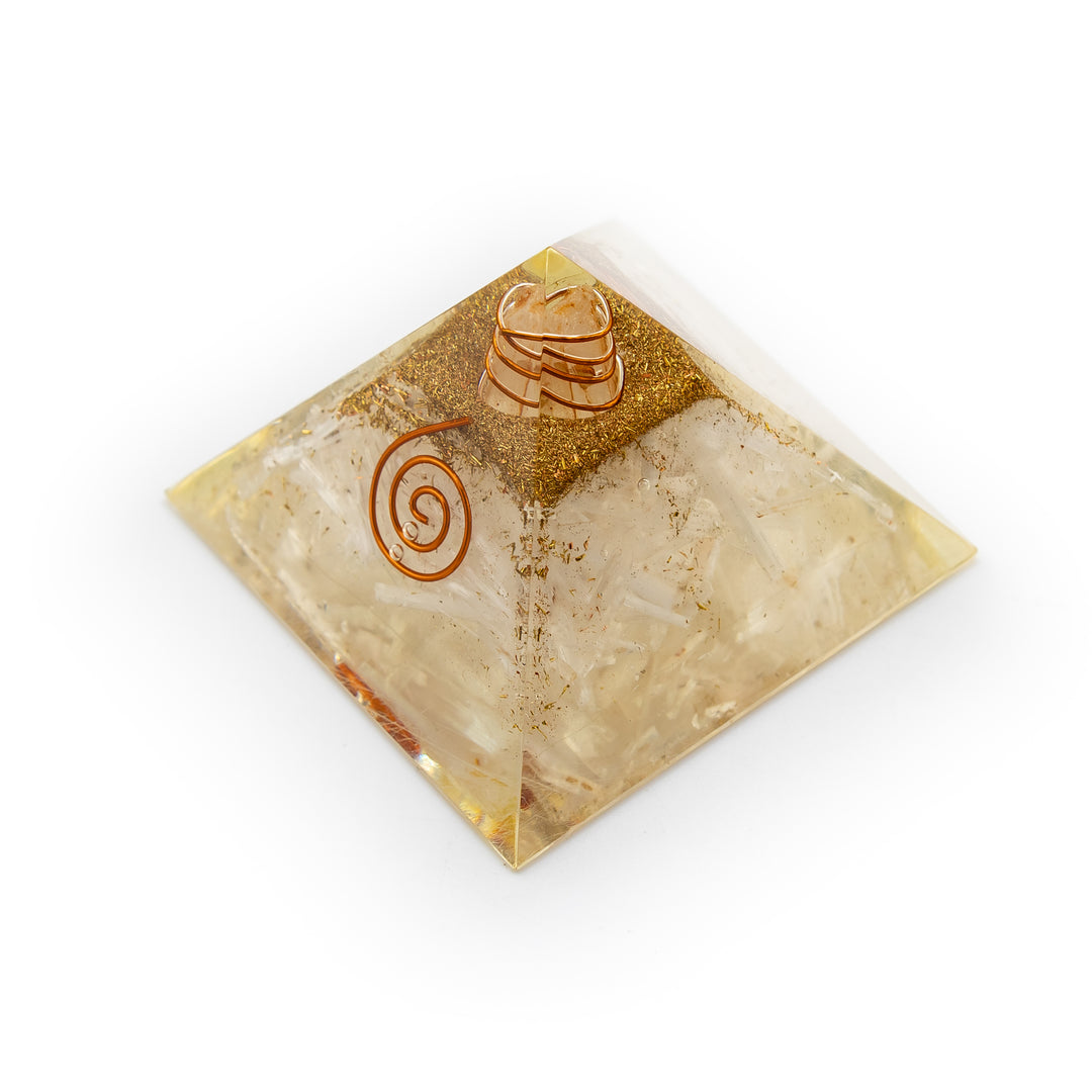 Selenite Orgonite Pyramid – Energy Cleanser & Aura Purifier (1.5")
