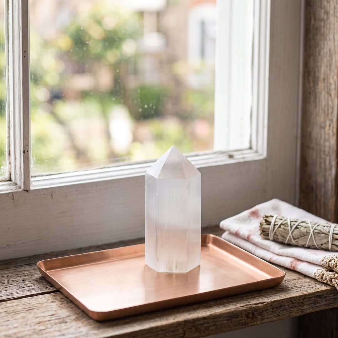 4" Selenite Crystal Point Tower – Natural Cleansing & Energy Crystal