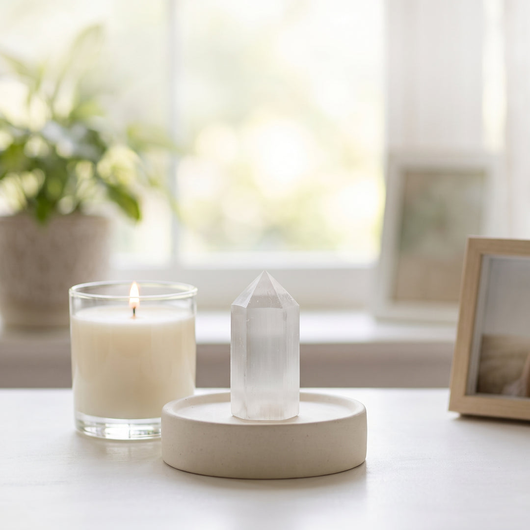 4" Selenite Crystal Point Tower – Natural Cleansing & Energy Crystal
