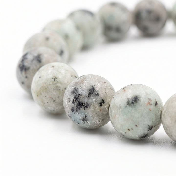 Sesame Kiwi Jasper Metal-Free Stretch Bracelet – 8mm Natural Stone Jewelry