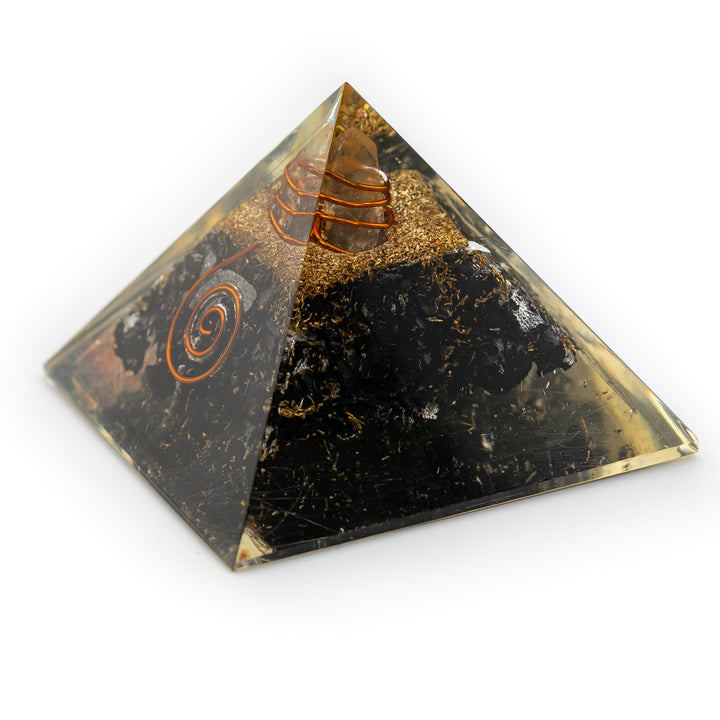 Shungite Orgonite Pyramid – EMF Protection & Grounding Energy (1.5")