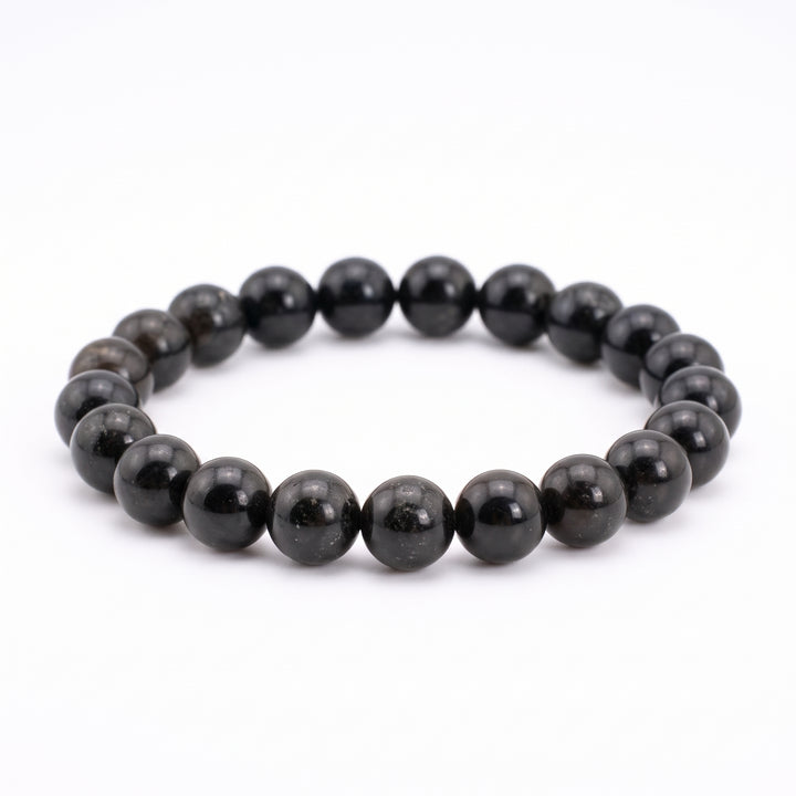 Shungite Metal-Free Stretch Bracelet – 8mm EMF Protection Stone Jewelry