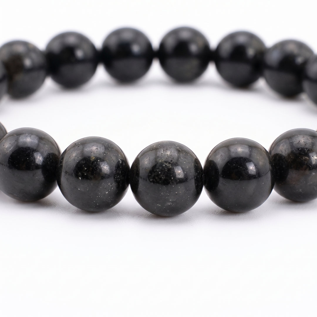 Shungite Metal-Free Stretch Bracelet – 8mm EMF Protection Stone Jewelry