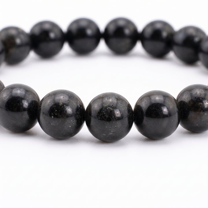 Shungite Metal-Free Stretch Bracelet – 8mm EMF Protection Stone Jewelry