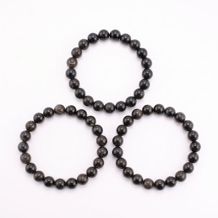 Shungite Metal-Free Stretch Bracelet – 8mm EMF Protection Stone Jewelry