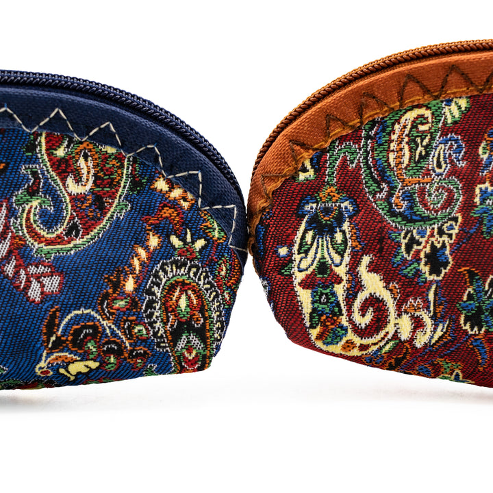 Authentic Turkish Tapestry Pouches – Blue Paisley & Terra Rouge Variants