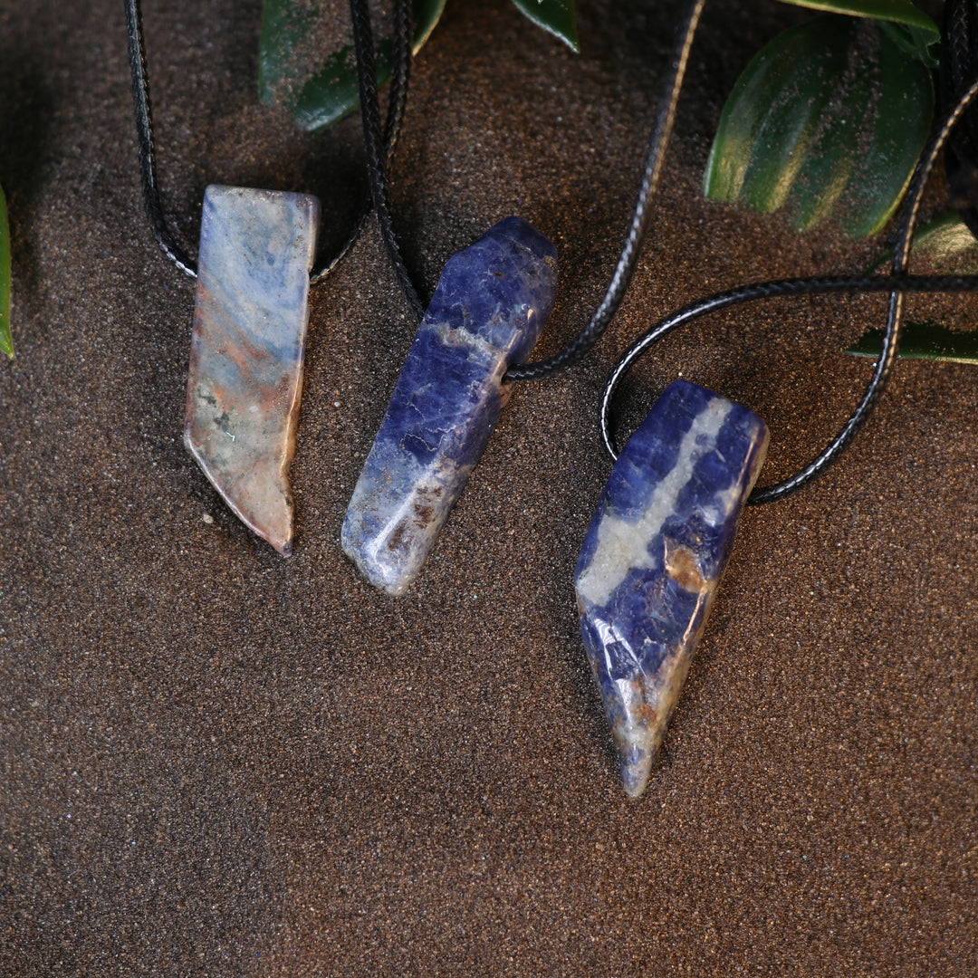 Handcrafted Natural Sodalite Metal Free Pendant Necklace for Sensitive Skin