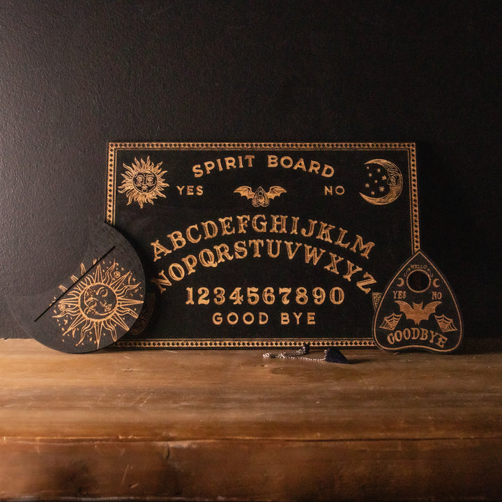 Spirit Board Divination Kit with Planchette & Pendulum | Sun, Moon & Bat | 12 x 8 In