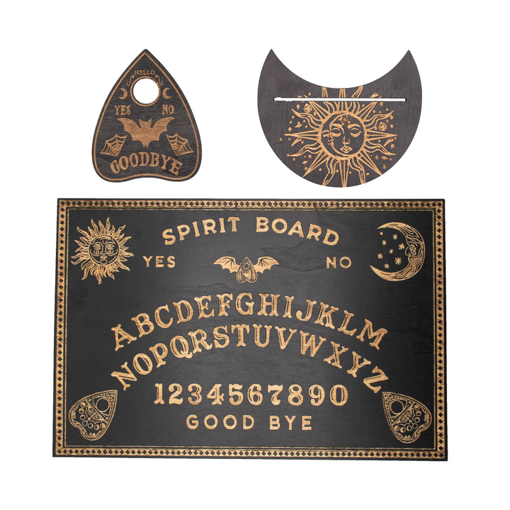 Spirit Board Divination Kit with Planchette & Pendulum | Sun, Moon & Bat | 12 x 8 In