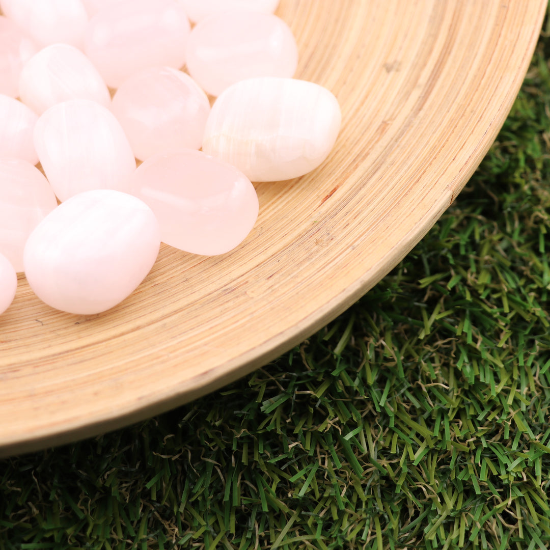 Natural Pink Mangano Calcite Tumbled Stone - Crystalline Elegance for Spiritual Harmony and Positive Energy