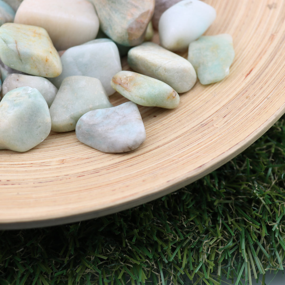 Natural Amazonite Tumbled Polished Crystal Stones, 2-3 cm, Mista Quality