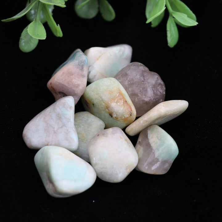 Natural Amazonite Tumbled Polished Crystal Stones, 2-3 cm, Mista Quality