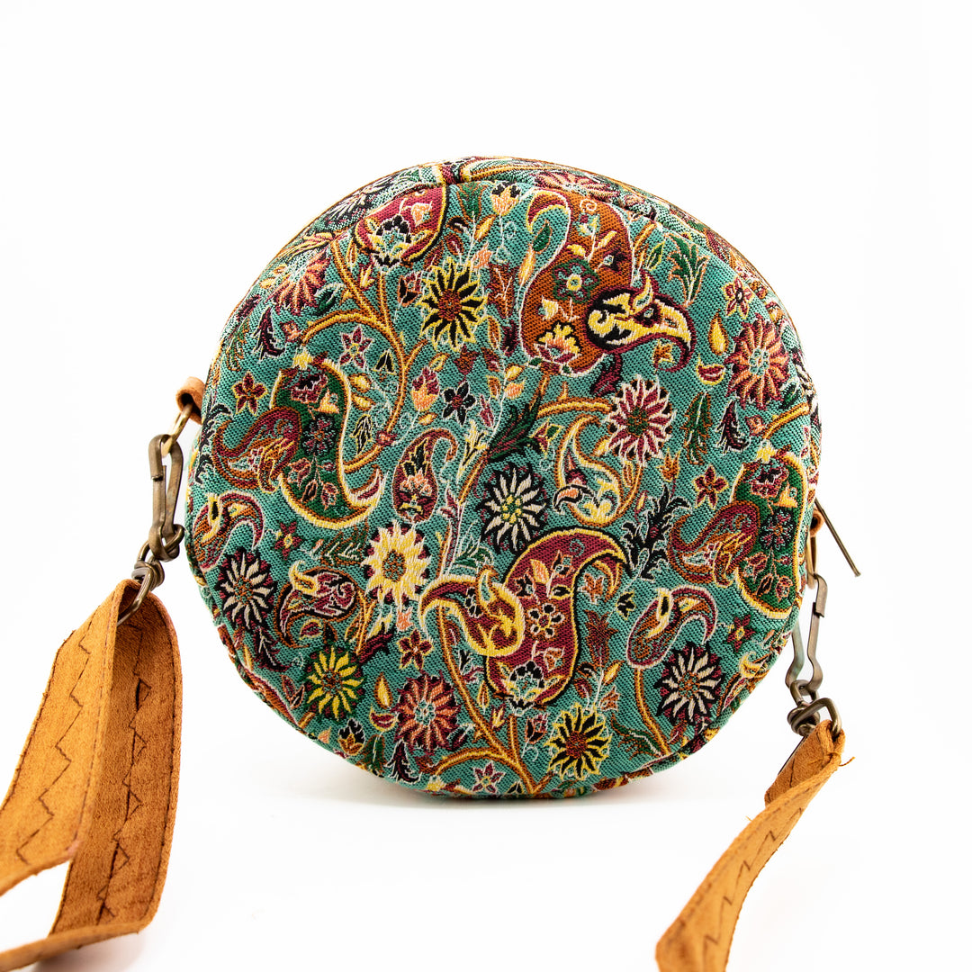 Authentic Turkish Round Paisley Handbags – Ivory Bloom, Crimson Vine, & Anatolian Jade