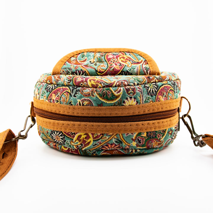 Authentic Turkish Round Paisley Handbags – Ivory Bloom, Crimson Vine, & Anatolian Jade