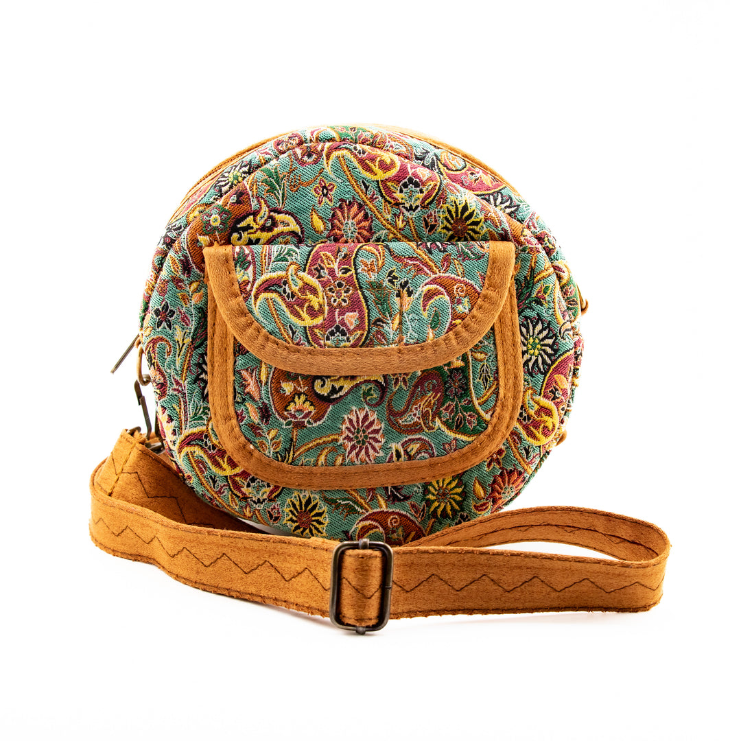 Authentic Turkish Round Paisley Handbags – Ivory Bloom, Crimson Vine, & Anatolian Jade
