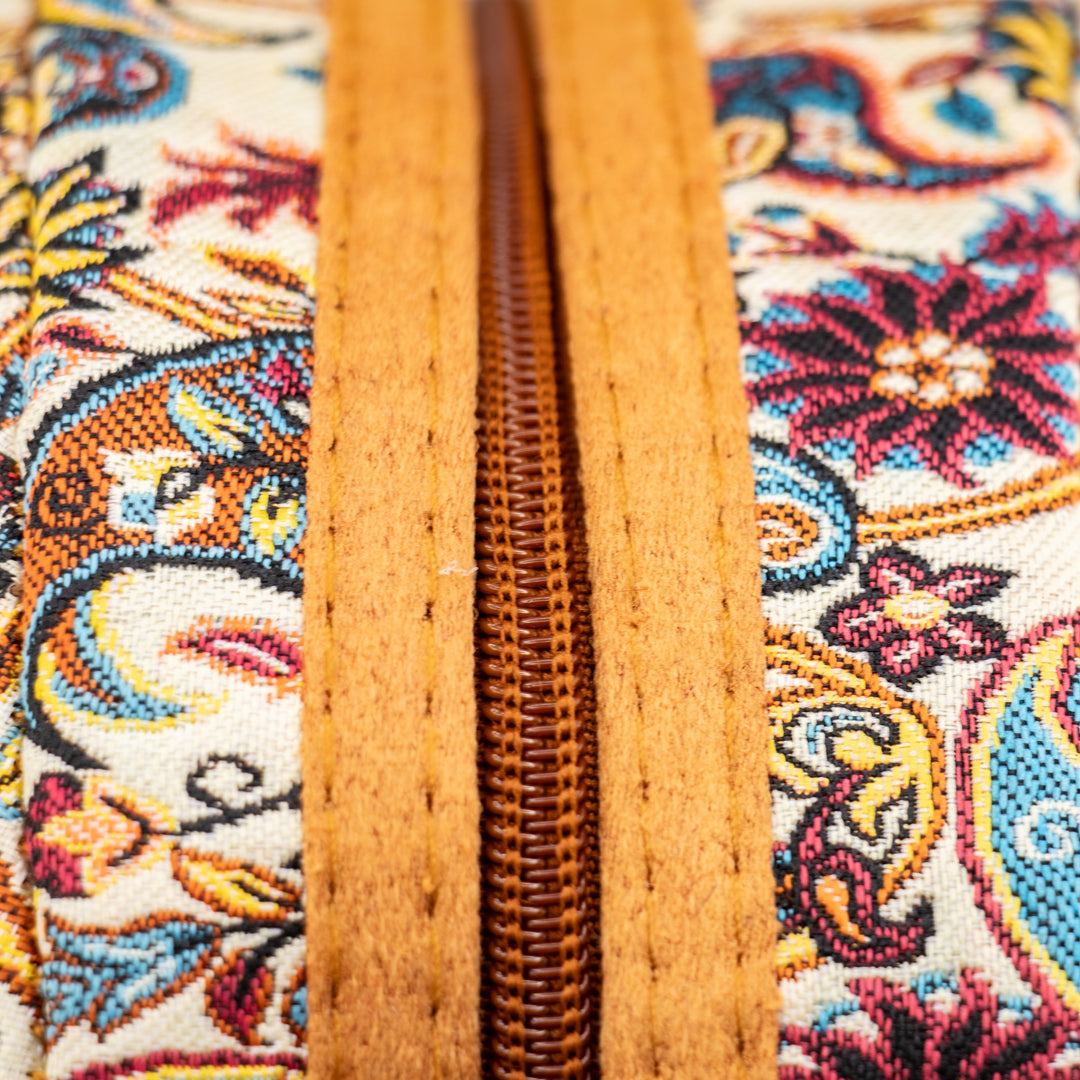 Authentic Turkish Round Paisley Handbags – Ivory Bloom, Crimson Vine, & Anatolian Jade