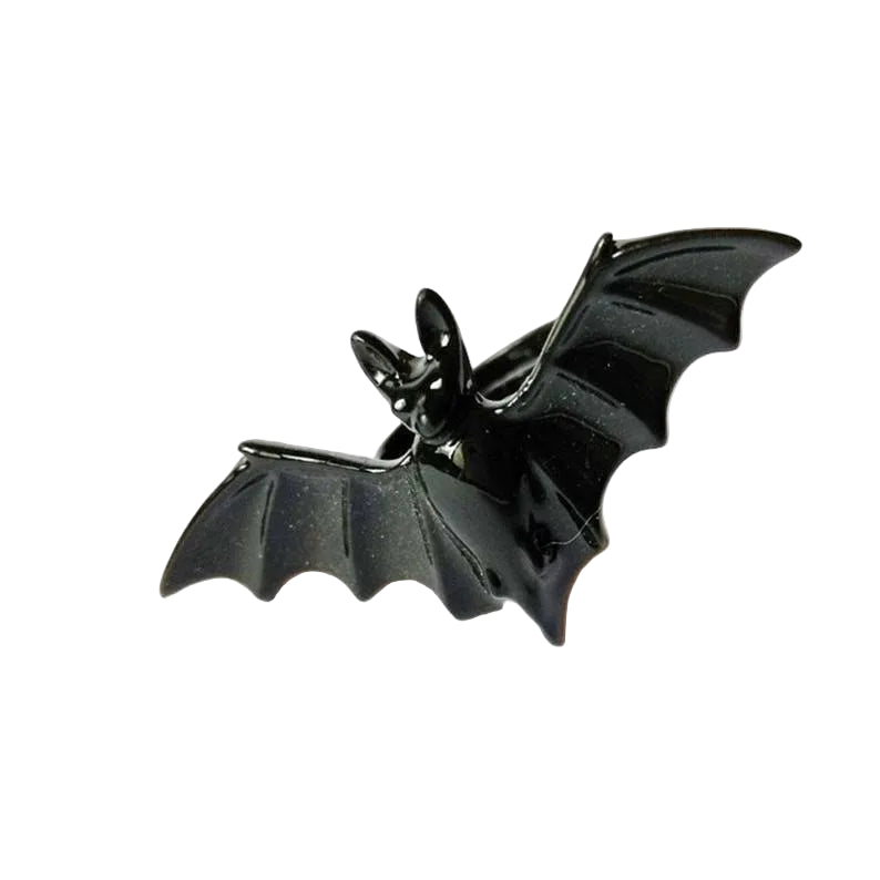 Black Metal Ring with Bat Symbol – Gothic Statement Ring