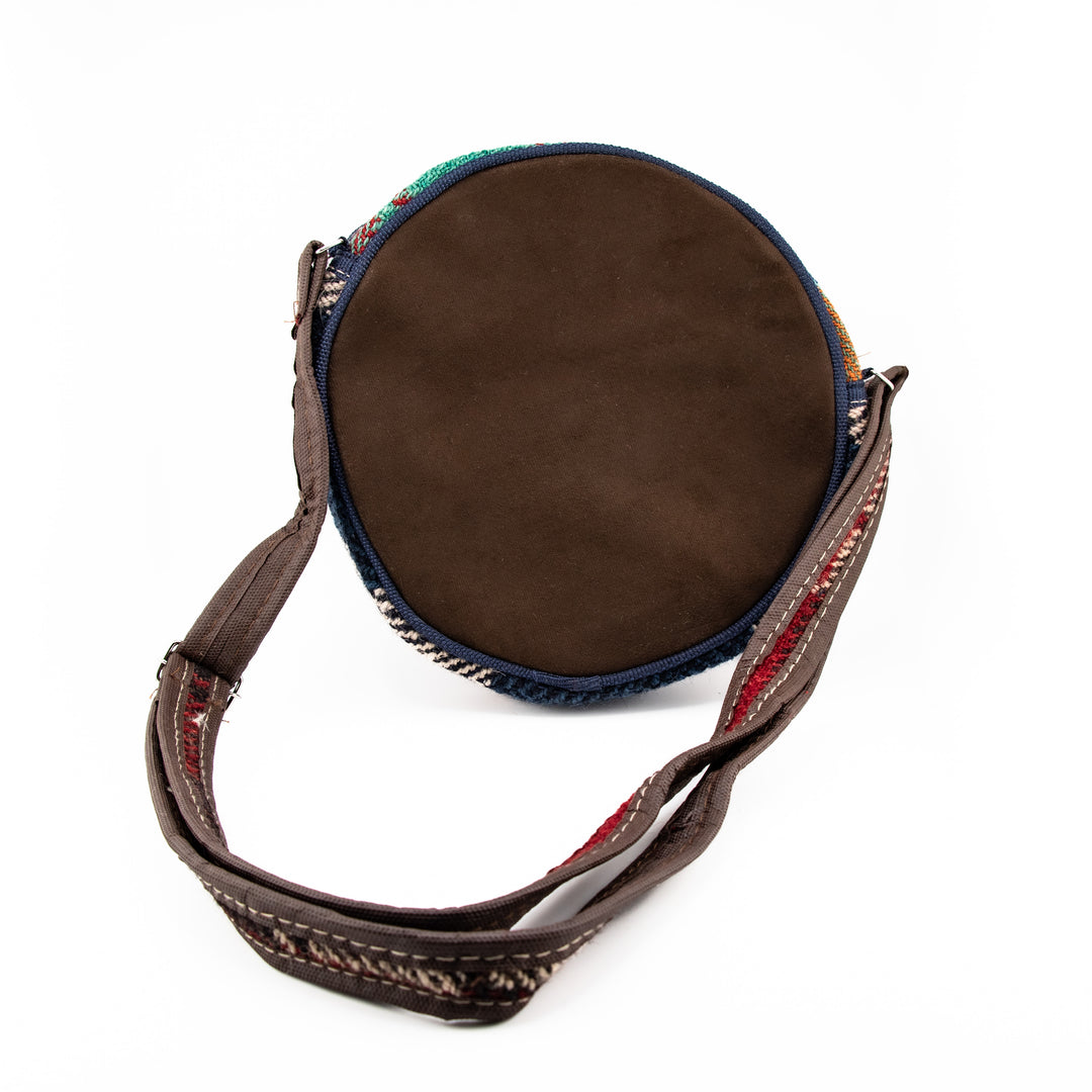 Authentic Turkish Round Bohemian Handbag – Earth Stripe
