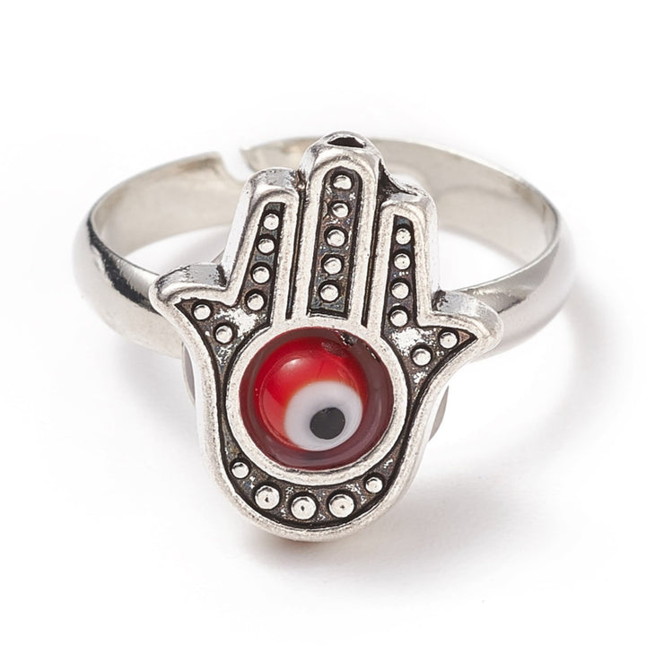 Hamsa Hand with Evil Eye Ring for Women & Men - Gemstone Ring Jewelry Gift