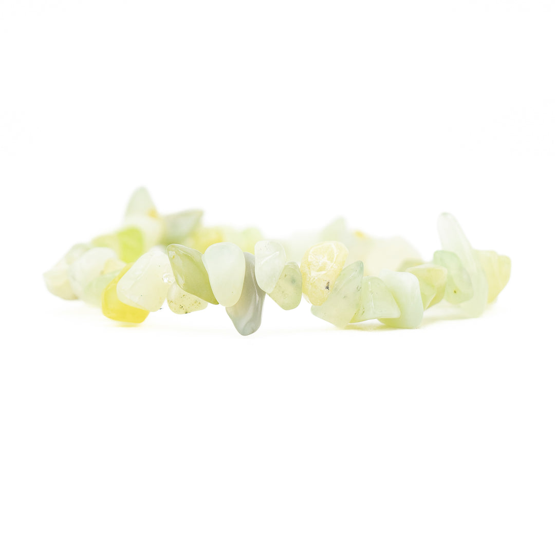 Natural Jade Chip Stone Bracelet - Metal-Free, 5-8mm
