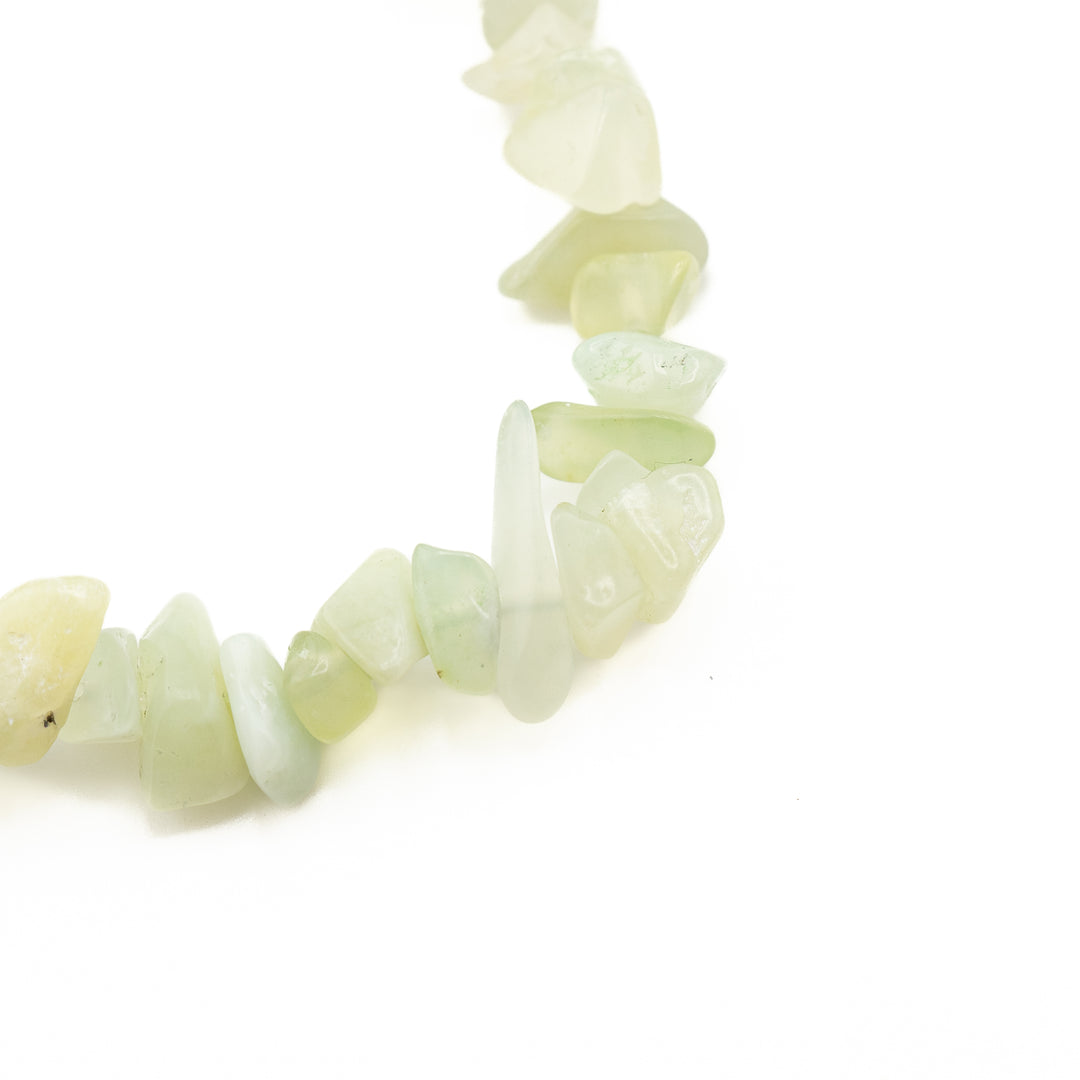Natural Jade Chip Stone Bracelet - Metal-Free, 5-8mm