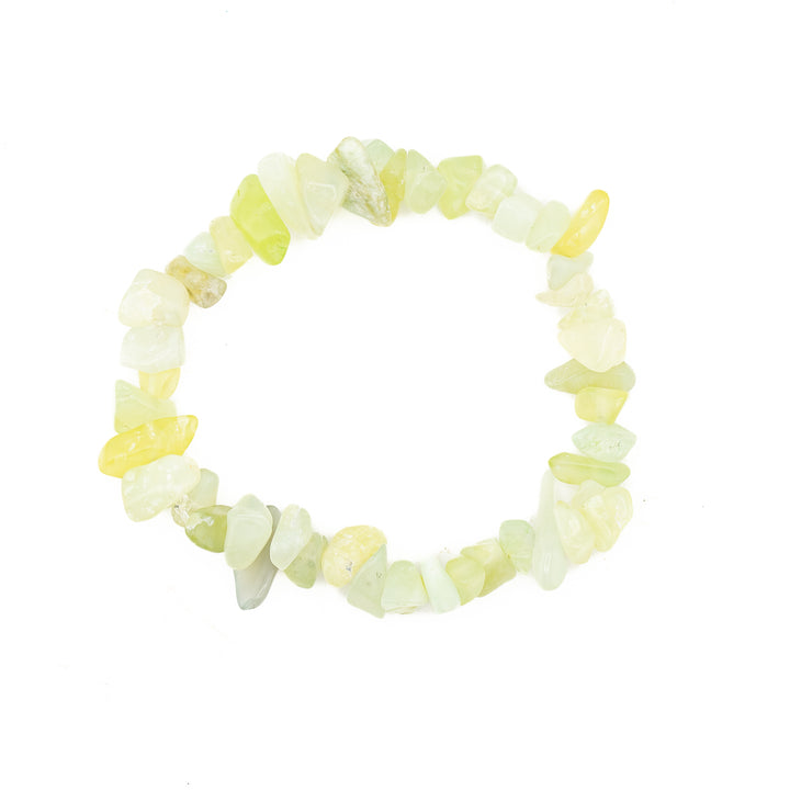 Natural Jade Chip Stone Bracelet - Metal-Free, 5-8mm