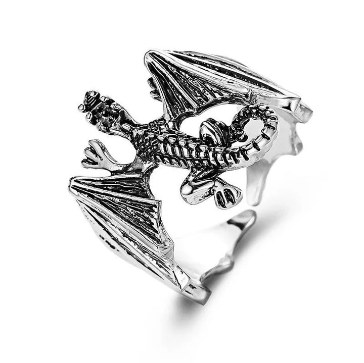 Dragon Ring – Mythical Winged Dragon Wrap Ring in Silver, Gold, or Black