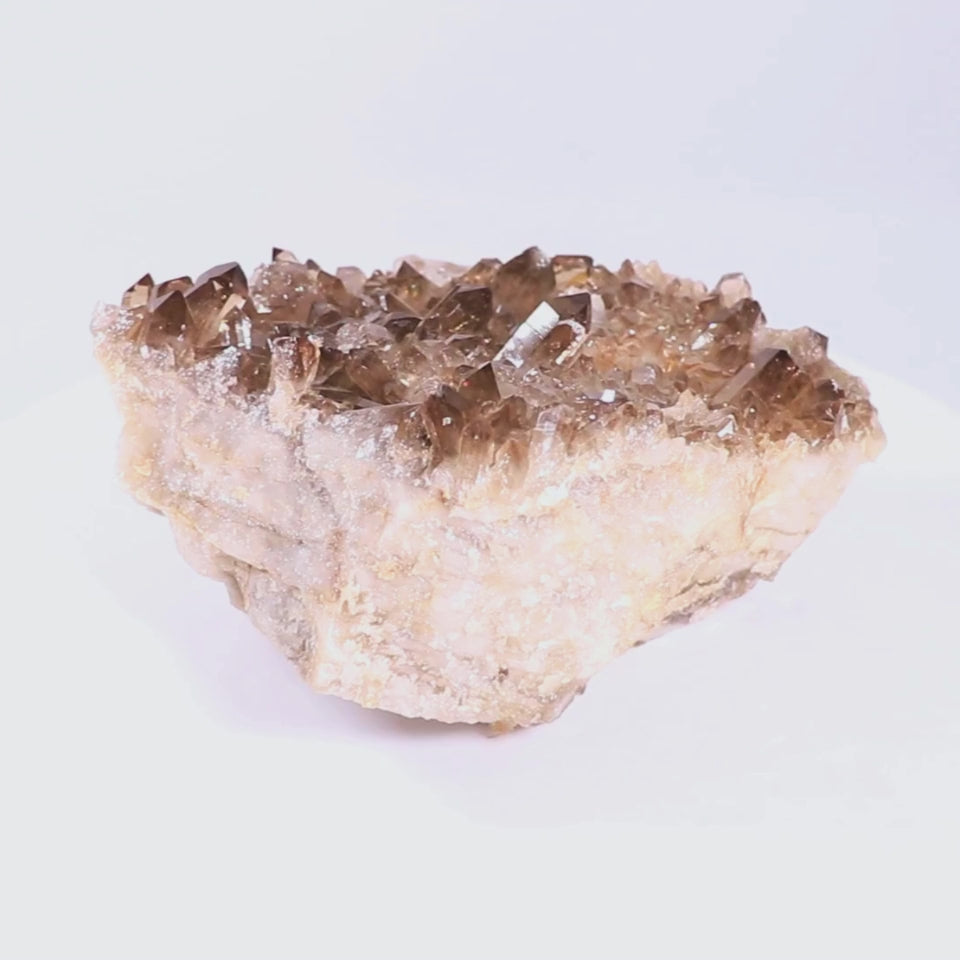 Cuarzo ahumado natural en racimo para conectar a tierra y dar claridad (9,4 lb)
